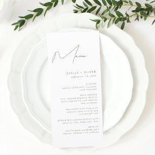 Menu Mariage Calligraphie Vert Sauge Moderne