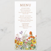Menu Mariage campagnard aux fleurs sauvages colorées (Devant)
