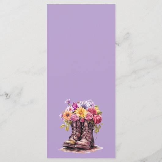 Menu Mariage campagnard Bois Rustique & Bottes Flo (Dos)