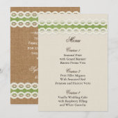 Menu MARIAGE CAMPAGNARD de bouclage et de dentelle FAUX (Devant / Derrière)