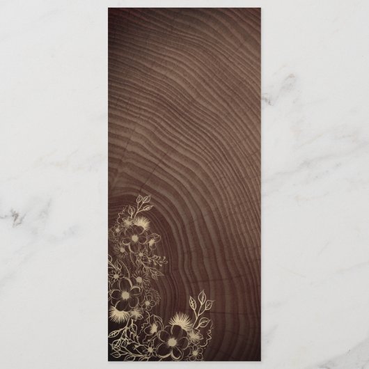 Menu Mariage campagnard en bois rustique (Dos)