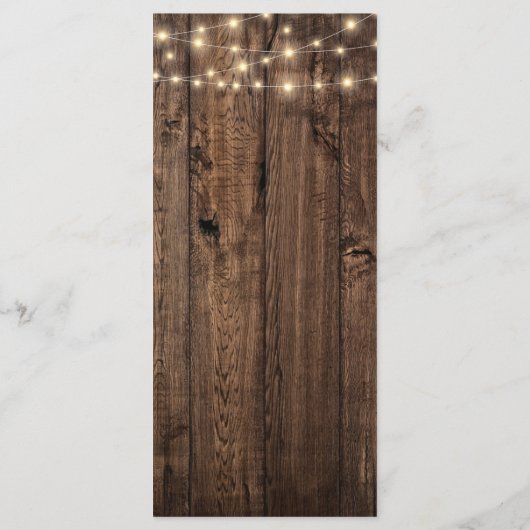 Menu Mariage campagnard Floral Boho rustique (Dos)