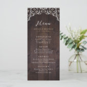 Menu Mariage campagnard Floral Boho Rustique Grange Boi (Debout devant)