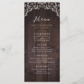 Menu Mariage campagnard Floral Boho Rustique Grange Boi (Devant)