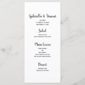 Menu Mariage campagnard Portes à Grange Double (Dos)