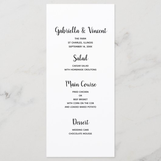 Menu Mariage campagnard Portes à Grange Double (Dos)