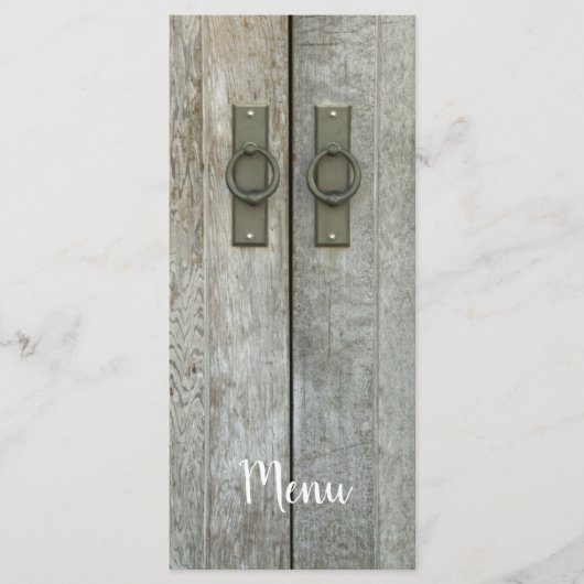 Menu Mariage campagnard Portes à Grange Double (Devant)
