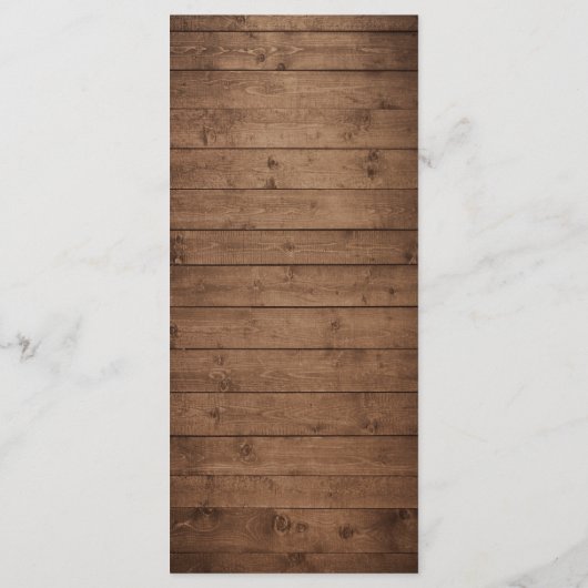 Menu Mariage campagnard rustique | Bois à cordes (Dos)