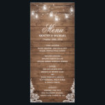 Menu Mariage campagnard rustique | Bois de lumière<br><div class="desc">Mason Jars Éclairage à cordes Barres Bois | Rustic Mariage campagnard Menu Card (1) Pour plus de personnalisation,  cliquez sur le lien "customiser plus" et utilisez notre outil de conception pour modifier ce modèle. 
(2) Si vous avez besoin d'aide ou d'articles correspondants,  veuillez me contacter.</div>