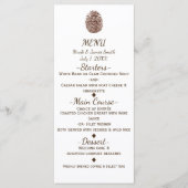 Menu Mariage campagnard rustique Cone de pin éléga (Devant)