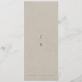 Menu mariage campagnard rustique dentelle rouge Kr (Dos)