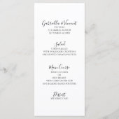 Menu Mariage campagnard rustique Orchidée Elegance (Dos)