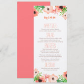 Menu Mariage Canopée Aquarelle (Devant / Derrière)
