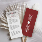 Menu Mariage cardiaque minimaliste