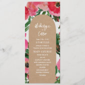 Menu Mariage Cardstock d'anémone aquarelle (Devant)