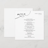 Menu Mariage Carré de typographie élégant (Devant / Derrière)