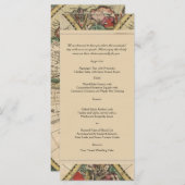 Menu Mariage Carte Antique Vieux Monde (Devant / Derrière)