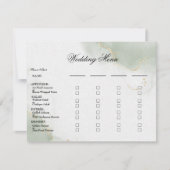 Menu mariage Carte de repas Gold Muted Sage Green (Devant)