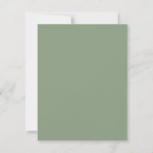Menu mariage Carte de repas Gold Muted Sage Green (Dos)