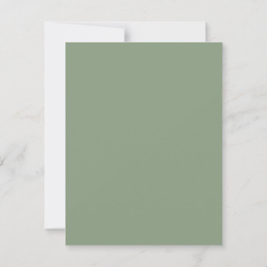 Menu mariage Carte de repas Gold Muted Sage Green (Dos)