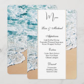 Menu mariage Carte Plage Thème (Devant / Derrière)