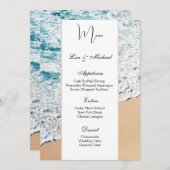 Menu mariage Carte Plage Thème (Devant / Derrière)
