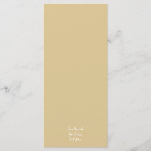 Menu Mariage Cashmere moderne (Dos)