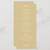 Menu Mariage Cashmere moderne (Devant / Derrière)