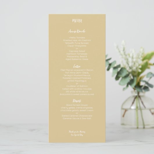 Menu Mariage Cashmere moderne (Debout devant)