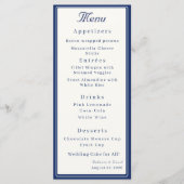 Menu Mariage Catholique Deux Cœurs Bleu Marine (Devant)
