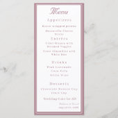 Menu Mariage Catholique Dusty Rose Deux Cœurs (Devant)