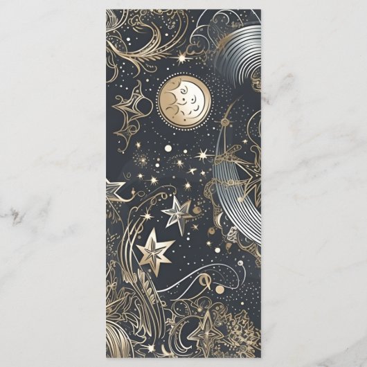 Menu Mariage céleste argenté élégant (Dos)