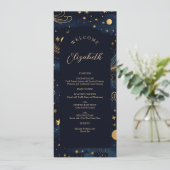Menu Mariage céleste avec nom d'hôte (Debout devant)