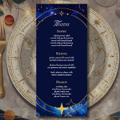 Menu Mariage céleste bleu élégant