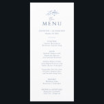 Menu Mariage céleste Boho<br><div class="desc">Transformez votre expérience culinaire grâce à la carte de menu Boho Celestial Mariage. Dans un décor riche de bleu et blanc poussiéreux,  les éléments célestes et les initiales élégamment simples personnalisables apportent de la magie à vos tables.</div>