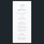 Menu Mariage céleste Boho<br><div class="desc">Transformez votre expérience culinaire grâce à la carte de menu Boho Celestial Mariage. Dans un décor riche de bleu et blanc poussiéreux,  les éléments célestes et les initiales élégamment simples personnalisables apportent de la magie à vos tables.</div>