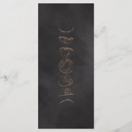 Menu Mariage céleste de Tarot noir et de Faux Gold (Dos)