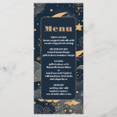 Menu Mariage céleste d'or bleu de minuit (Devant)