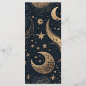 Menu Mariage céleste d'or bleu de minuit (Dos)