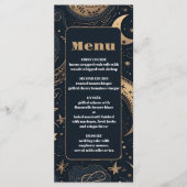 Menu Mariage céleste d'or bleu de minuit (Devant)