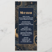 Menu Mariage céleste d'or bleu de minuit (Devant)