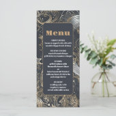 Menu Mariage céleste élégant argent or (Debout devant)