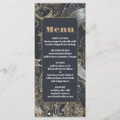 Menu Mariage céleste élégant argent or (Devant)