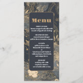 Menu Mariage céleste élégant argent or (Devant)