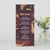 Menu Mariage céleste élégant bordeaux or (Debout devant)