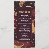 Menu Mariage céleste élégant bordeaux or (Devant)