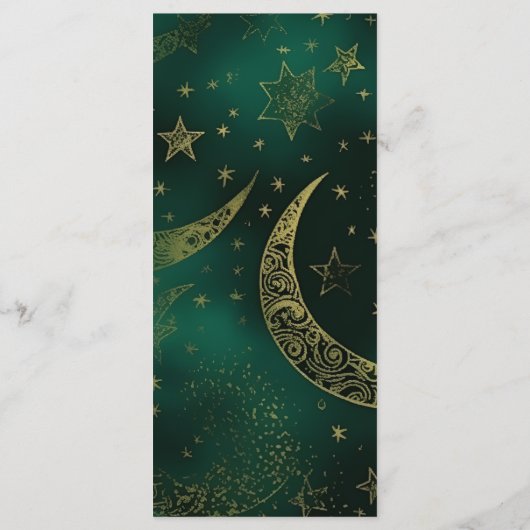 Menu Mariage céleste Emerald Green Gold (Dos)