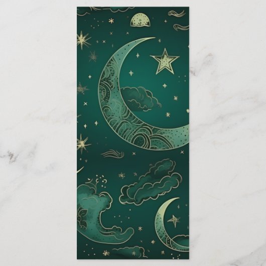 Menu Mariage céleste Emerald Green Gold (Dos)