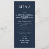 Menu Mariage céleste Lune Bleu foncé Or (Devant)