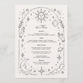 Menu Mariage céleste Lune Étoiles  (Devant)
